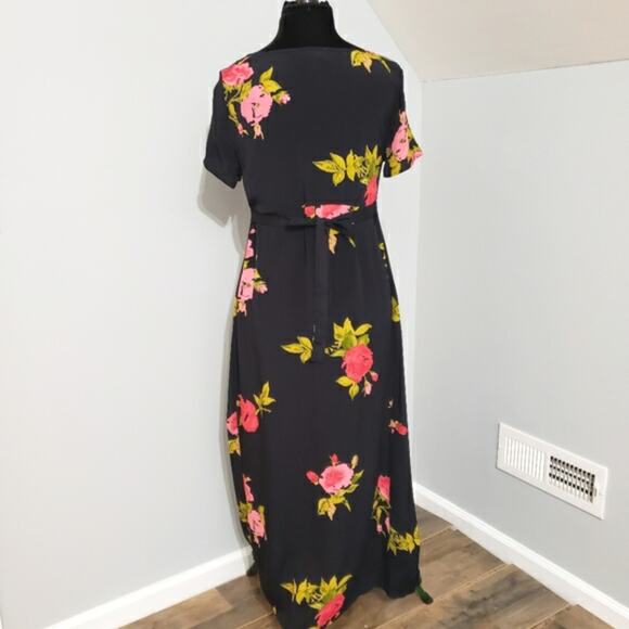 A Pea in The Pod Maternity Black Short Sleeve Scoop Neck Maxi Dress Small - Picture 5 of 12